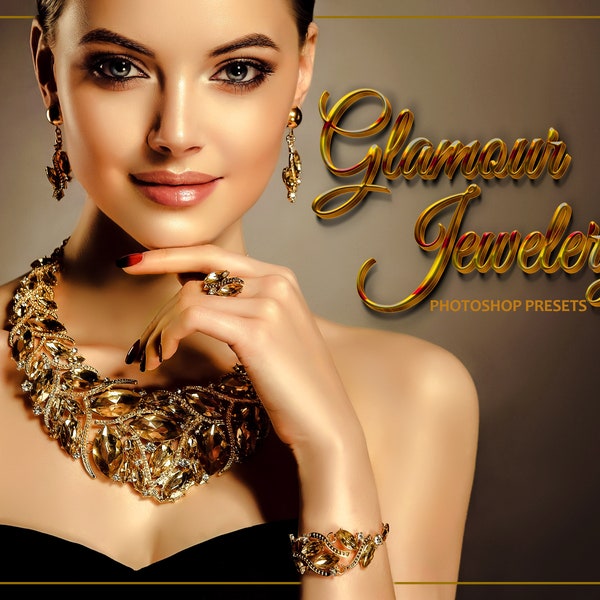 12 Photoshop Actions, Glamour Jewelry Ps Action, Gold ACR Preset, Jewellry Ps Filter, Portrait And Lifestyle Theme For Instagram, Blogger