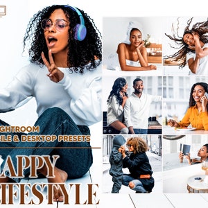 12 Happy Lifestyle Lightroom Presets, Honey Mobile Preset, Daily Tasks Desktop LR Filter, DNG Dark Skin Portrait, Fashion Blogger Instagram