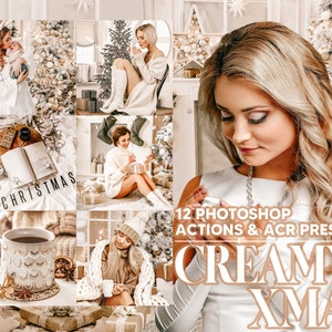 12 Photoshop Actions, Creamy Xmas Ps Action, Christmas ACR Preset, Winter Ps Filter, Atn Portrait And Lifestyle Theme Instagram, Blogger