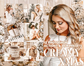 12 Photoshop Actions, Creamy Xmas Ps Action, Christmas ACR Preset, Winter Ps Filter, Atn Portrait And Lifestyle Theme Instagram, Blogger