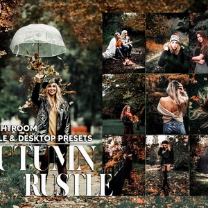 12 Atumn Rustle Lightroom Presets, Moody Mobile Editing, Beauty Aesthetic Desktop LR Filter DNG Portrait Instagram Theme, Aqua Hues, Blogger