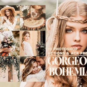 10 Photoshop Actions, Gorgeous Bohemian Ps Action, Bright Wedding ACR Preset, Romantic Ps Filter, Portrait And Lifestyle Theme