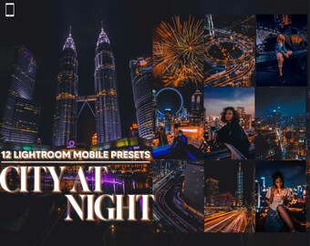 12 Mobile Lightroom Presets, City At Night Mobile Preset, Orange Preset, Urban Filter, Instagram PresetLifestyle Presets, DNG Presets