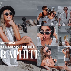 12 Graphite Lightroom Presets, Smooky Gray Mobile Preset, Grey Desktop, Portrait And Lifestyle Theme For Instagram, Blogger LR Filter DNG