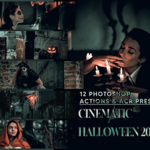 12 Photoshop Actions, Cinematic Halloween 2022 Ps Action, Film ACR Preset, Cinema Ps Filter, Atn Portrait And Lifestyle Theme For Instagram