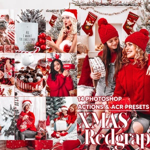 14 Photoshop Actions, Xmas Redgraphy Ps Action, Christmas ACR Preset, Winter Ps Filter, Atn Portrait And Lifestyle Theme Instagram, Blogger