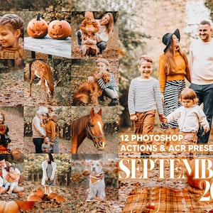 12 Photoshop Actions, September 2021 Ps Action, Pumpkin ACR Preset, Autumn Ps Filter, Atn Portrait And Lifestyle Theme For Instagram Blogger