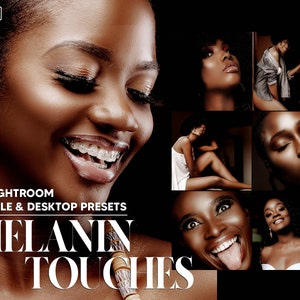 32 Melanin Touches Lightroom Presets, Retusche Mobile Preset, Dark Skin Desktop LR Lifestyle DNG Instagram Schokoladenfilter Theme Portrait