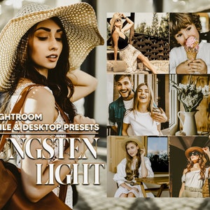12 Tungsten Light Lightroom Presets, Warm Moody Preset, Summer Desktop LR Filter DNG Lifestyle Theme For Blogger Portrait Instagram