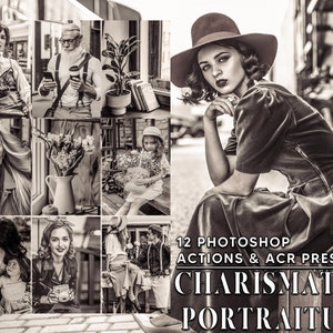 12 Photoshop Actions, Charismatic Portraiture Ps Action, Vintage ACR Preset, Sepia Ps Filter, Atn Portrait And Lifestyle Theme For Instagram