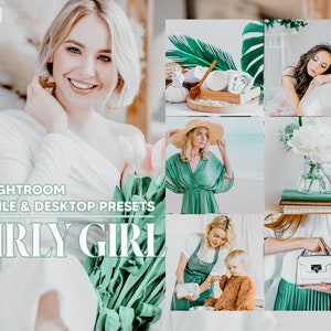 12 Girly Girl Lightroom Presets, Bright Ivory Mobile Preset, Orange Desktop LR Filter DNG Lifestyle Theme For Blogger Portrait Instagram