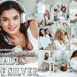 12 Shades Of Silver Lightroom Presets, Gray Mellow Mobile Preset, Dove Desktop LR Filter Lifestyle Theme For Blogger Portrait Instagram