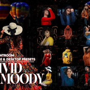 10 Vivid Moody Lightroom Presets, Dark Colorful Mobile Preset, Rich Deep Vibrant Desktop, Portrait Lifestyle Theme Instagram LR Filter DNG