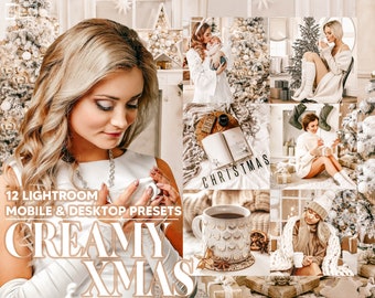 12 Creamy Xmas Lightroom Presets, Christmas Mobile Preset, Winter Desktop, Blogger And Lifestyle Theme Instagram LR Filter DNG Portrait