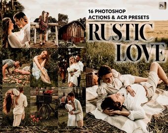 16 Photoshop Actions, Rustic Love Ps Action, Bohemian ACR Preset, Boho Ps Filter, Atn Portrait And Lifestyle Theme For Instagram, Blogger