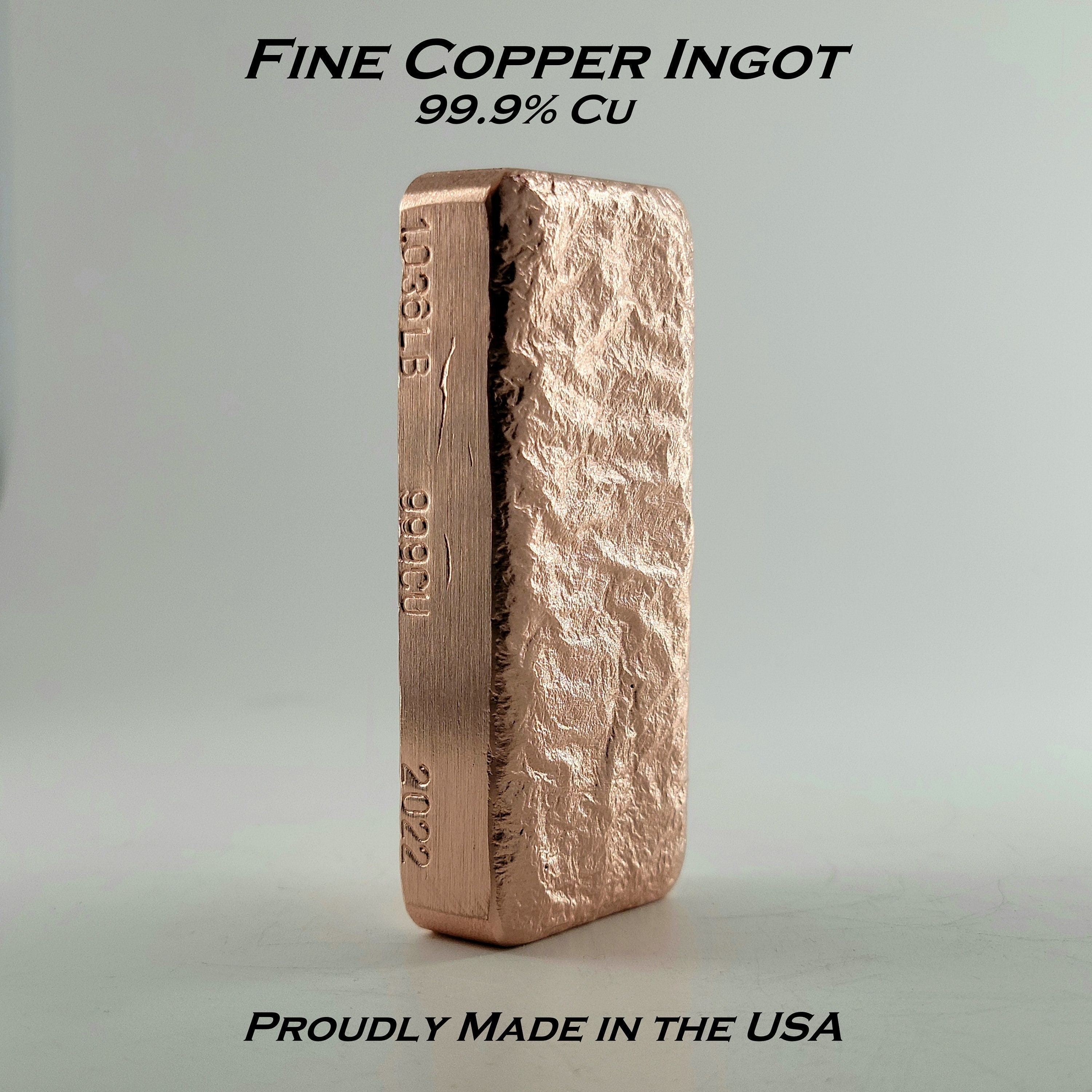 Fine Copper Ingot XRF Analyzer Verified .999cu Purity 1lb 454g Min. Weight  