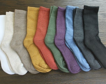 10 Solid Colors Women Cotton Blend Socks, Cute Short Boot Socks, Soft Thick Socks, Winter Fall Warm Socks, Ribbed Socks, 3 Pairs for 9