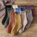 10 Solid Colors Women Cotton Blend Socks, Short Boot Socks, Soft Thick Cotton Socks, Winter Fall Cozy Socks, Sport Socks, Loosen Top 