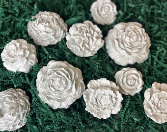 Cement pioenrozen (set van 10): asgrijs handgemaakt decor