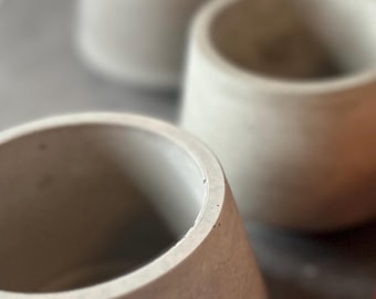 Vaso de cimento | Pequeno recipiente para vela | Vaso para suculentas
