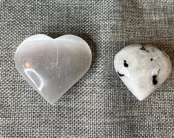 Heart Crystal | Selentine Heart  | unique gift  | Rainbow Moonstone Heart |  Crystals