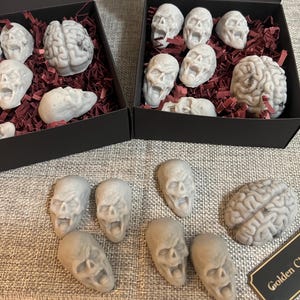Zombies und Gehirn Sojawachs schmilzt | Halloween Wachs schmilzt | Sojawachs Törtchen | Wachs schmilzt | Zombiewachs schmilzt | Hirnwachs schmilzt |