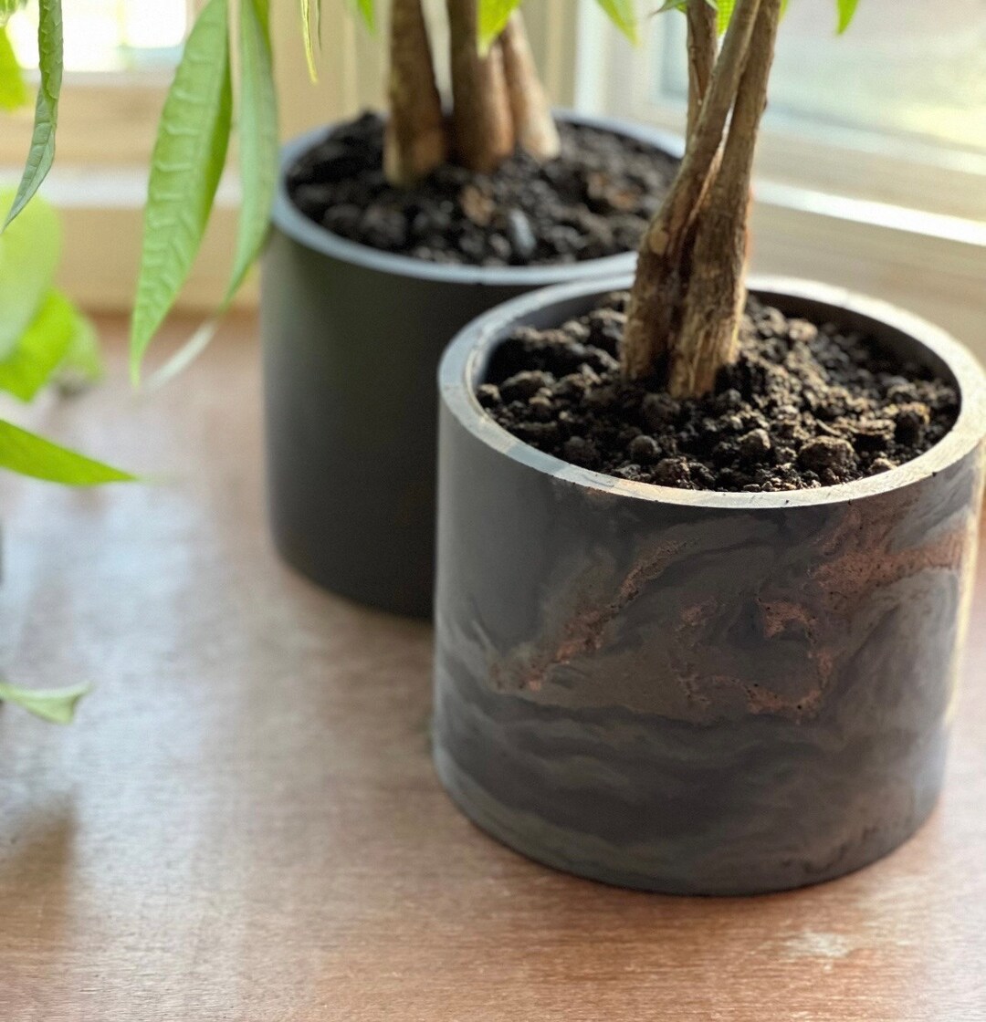 Fioriera geometrica in cemento: vaso minimalista fatto a mano per piante grasse - Italia