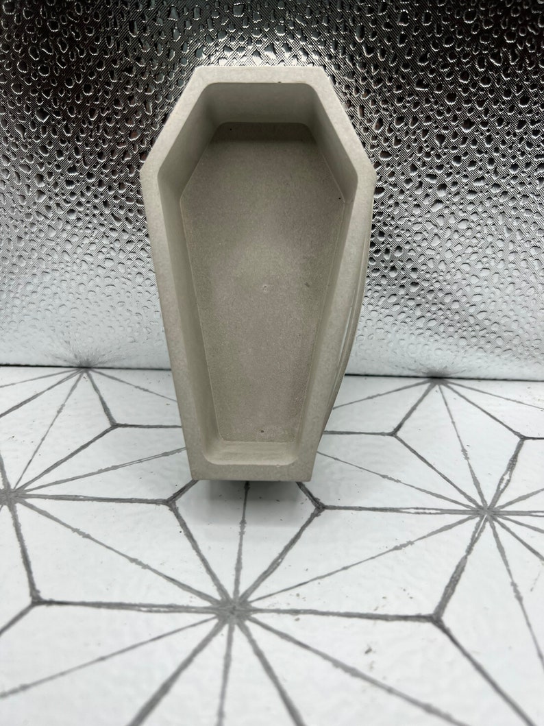 Cement Coffin Coffin Planter Coffin Trinket Halloween Coffin Halloween trinkets Handmade image 8