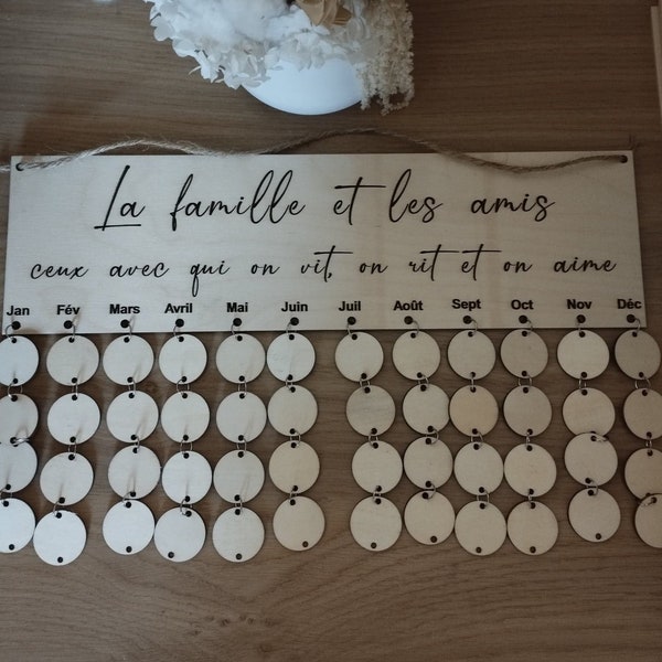 wooden birthday calendar