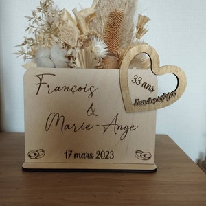 cadeau anniversaire de mariage personnalisé bois / cadeau de saint valentin.