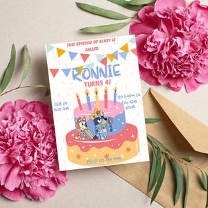 Bluey Birthday Invitation|Editable Bluey Party Invite|Bluey Theme Digital Download|Printable Birthday Invite for Kids|INSTANT DOWNLOAD