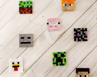 Minecraft Perler Bead Magnets | Cadeaux pour les enfants | Cadeaux pour le Home | Minecraft | Squelette | | monstre artisanat de jeu | Cadeaux de jeux vidéo