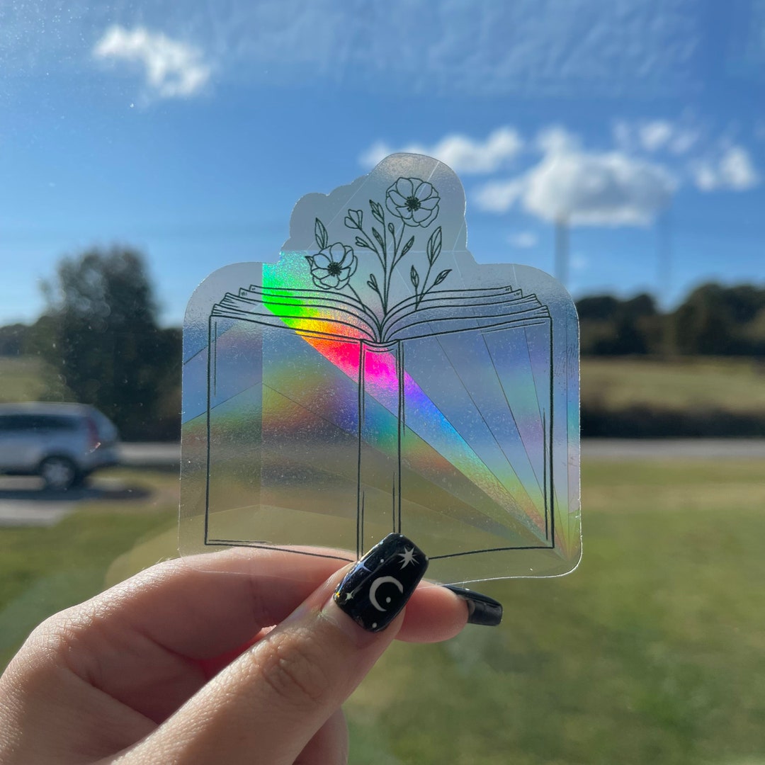 Book of Flowers Suncatcher Sticker Prism Suncatcher Car Etsy