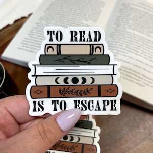 Lesen ist entkommen, Bücherwurm Sticker, Kindle Sticker, niedliche Sticker, Laptop Sticker, Wasserflasche Sticker, Leser Sticker, Stapel Bücher
