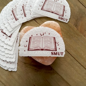 I’m reading smut spicy reader clear vinly bookish sticker, kindle case sticker, waterproof sticker for car, dark romance book lover merch