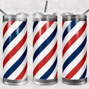 Add your name Free  Barber Shop Pole Tumbler