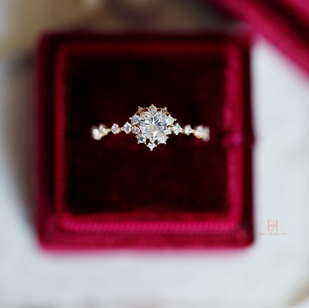 1/2 Carat Heart Shaped Diamond Simulant Ring, Lab Created Diamond