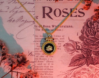 Natural Black Agate, Genuine Gemstone, Vintage Rose Design, Art Deco, Statement Pendant Necklace, Unique Design, 925 Silver, Gift