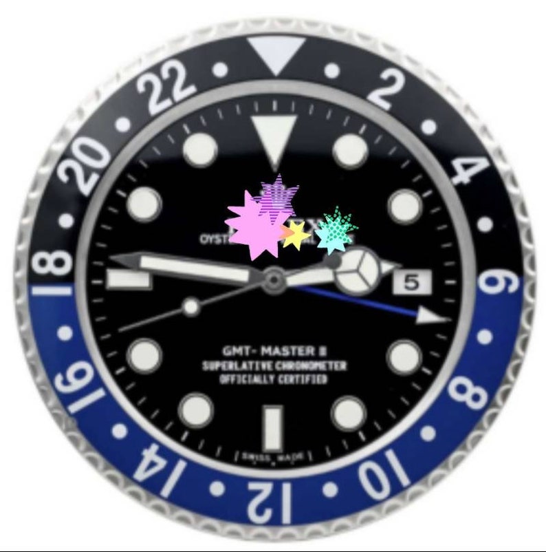 Homenaje a Rolex GMT Master BATMAN Mano de obra de alta calidad, metal de vidrio, fecha, lúmenes potentes, segundero intercambiable, todas las características y marcas imagen 1