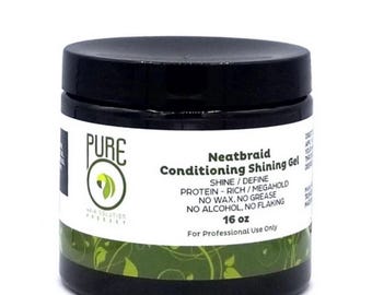 PureO Natural Neatbraid Beauty Professional Conditioning Shining Gel 16 oz
