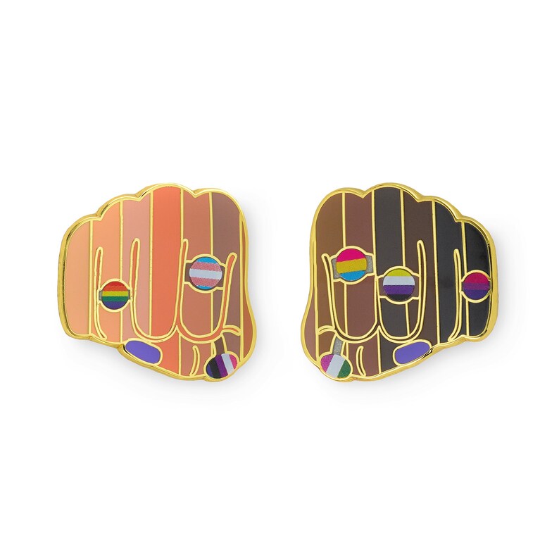 Intersectional Feminist 2 Hard Enamel Pin Racial Justice Queer Intersectionality Activist Portion of Proceeds Donated image 1