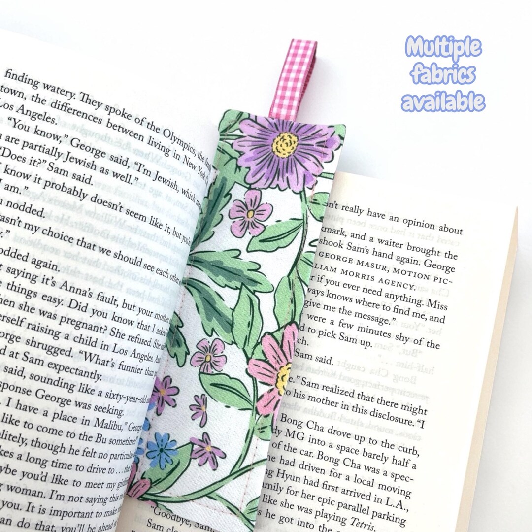 Bookmark Rope Loop Floral Fabric Bookmark With Loop, Handmade Bookmark, Book Lover Gift ...