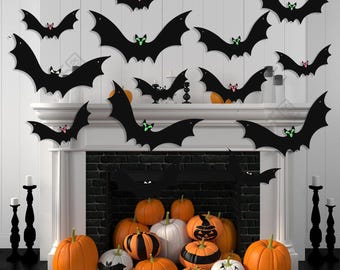 Halloween-decor hangende vleermuizen: spookachtige decoraties voor buiten en binnen - 15 stuks