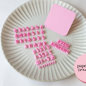 Raspberry Alphabet Font Fondant Embosser Stamp Set