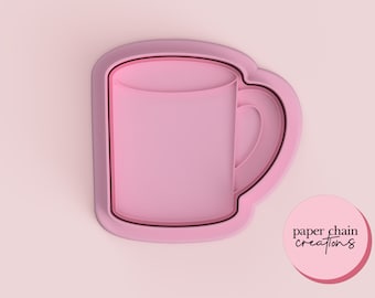 Coffee Mug Cookie Cutter and Fondant Embosser