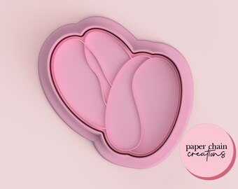 Coffee Bean V2 Cookie Cutter and Fondant Embosser