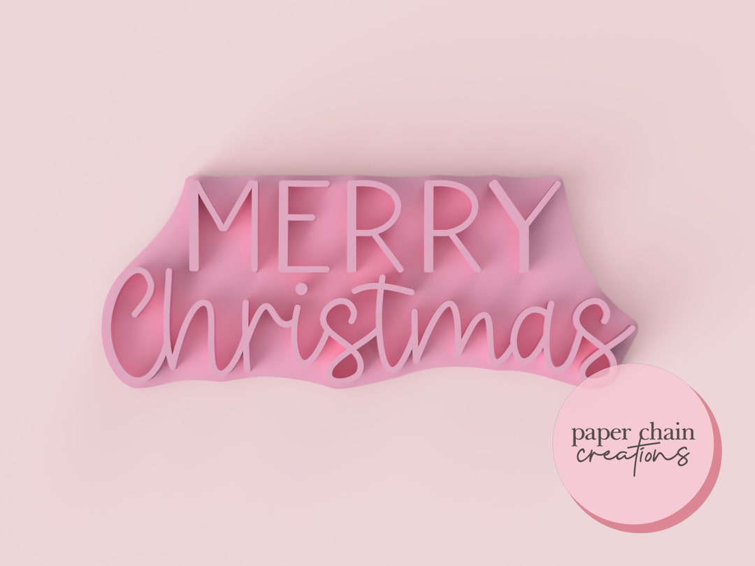 Merry Christmas Fondant Embosser Etsy Australia