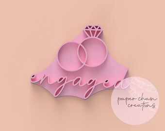 Engaged with Rings Fondant Embosser
