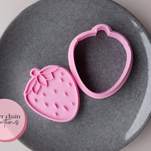 Strawberry Cookie Cutter and Fondant Embosser