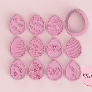 Mini Easter Egg Cookie Cutter and Fondant Embosser